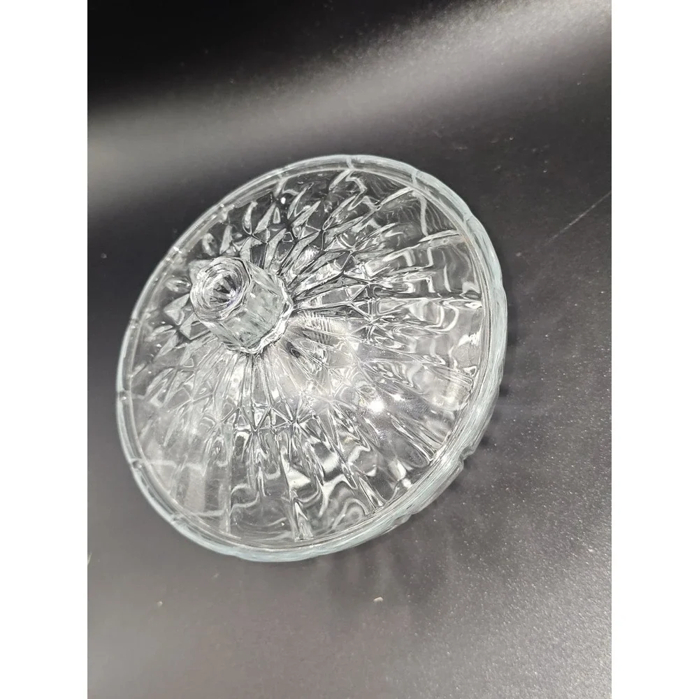 KIG Indonesia Crystal Glass Candy Dish Lid Bowl EUC Cocktail Party‎